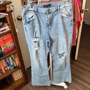 Aeropostale Light Blue Distressed Flare Jeans